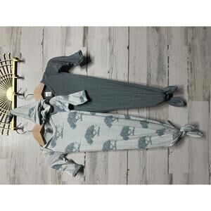 Kate Quinn / Lou Lou & Co Newborn Baby Knotted Gown Sleepers With Hat